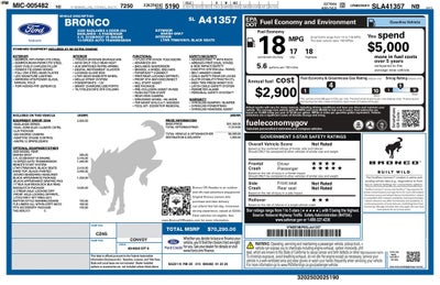 2025 Ford Bronco Badlands 4WD | 360 Cam | Sasquatch Pkg | Black Appear Pkg