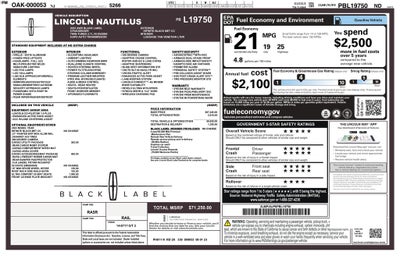 2023 Lincoln Nautilus Black Label AWD | Pano Roof | 360 Cam | Ultra Comfort Pkg