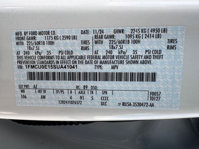 2025 Ford Escape Plug-In Hybrid Base | PHEV Premium Pkg. | Tow Pkg. | Wireless CarPlay