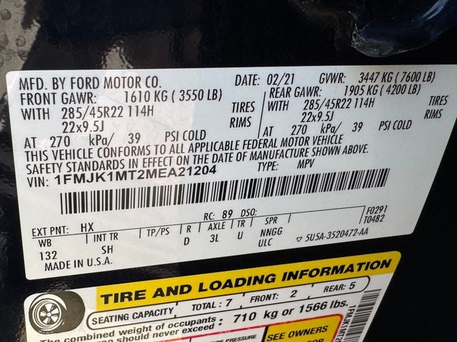 2021 Ford Expedition Max Platinum | Nav | 2nd Row Captain's Chairs | 4WD