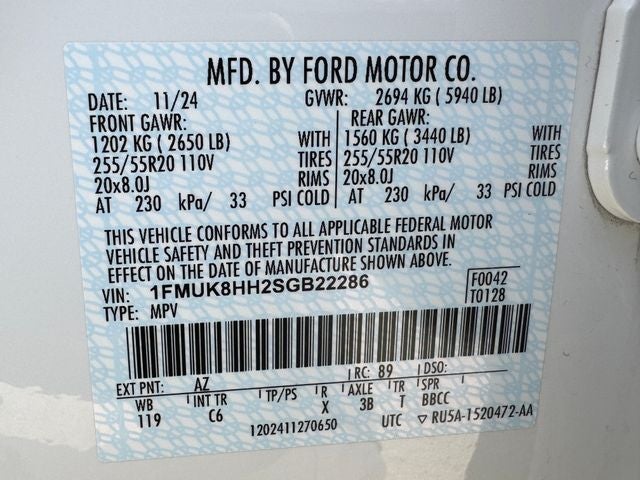 2025 Ford Explorer Platinum 360 Camera | 2nd Row Bench | B&O Audio