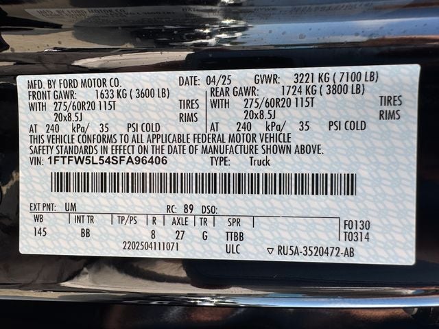 2025 Ford F-150 Lariat | Black Pkg | Pano Roof | 360 Camera | Mobile Offi