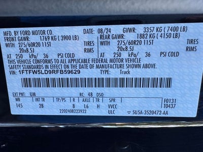 2024 Ford F-150 Lariat | Hybrid | Black Pkg | Pano Roof | 360 Camera