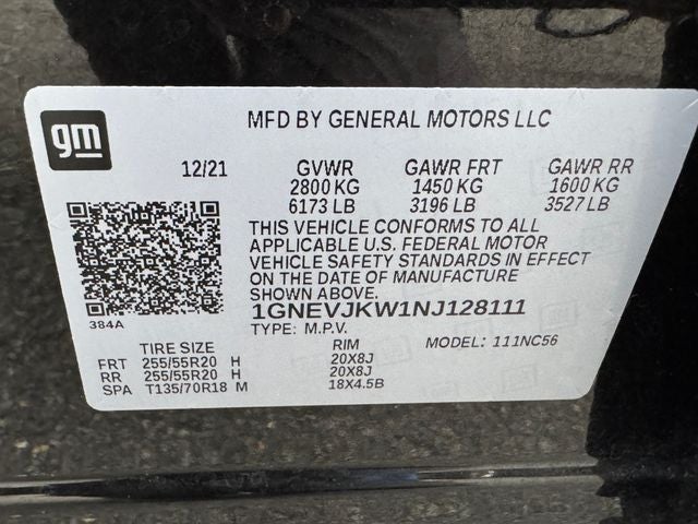 2022 Chevrolet Traverse RS | 2LT | Dual Panel Sunroof | One Owner
