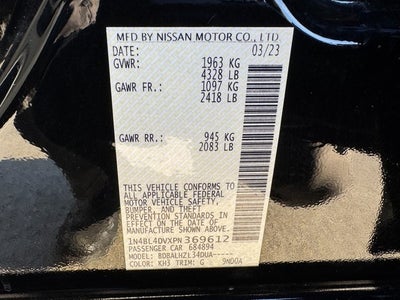 2023 Nissan Altima 2.5 SV