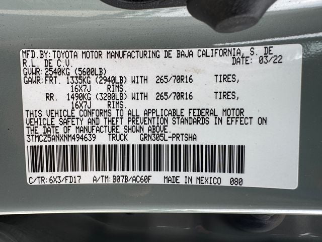 2022 Toyota Tacoma TRD Off-Road V6