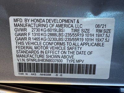 2022 Honda Odyssey Touring | Moonroof | Blu-Ray Player