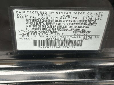 2016 Nissan Versa 1.6 SV