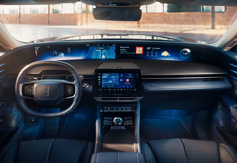 A large panoramic display is shown on the dashboard of a 2024 Lincoln Nautilus® SUV | Ted Britt Chantilly Lincoln in Chantilly VA